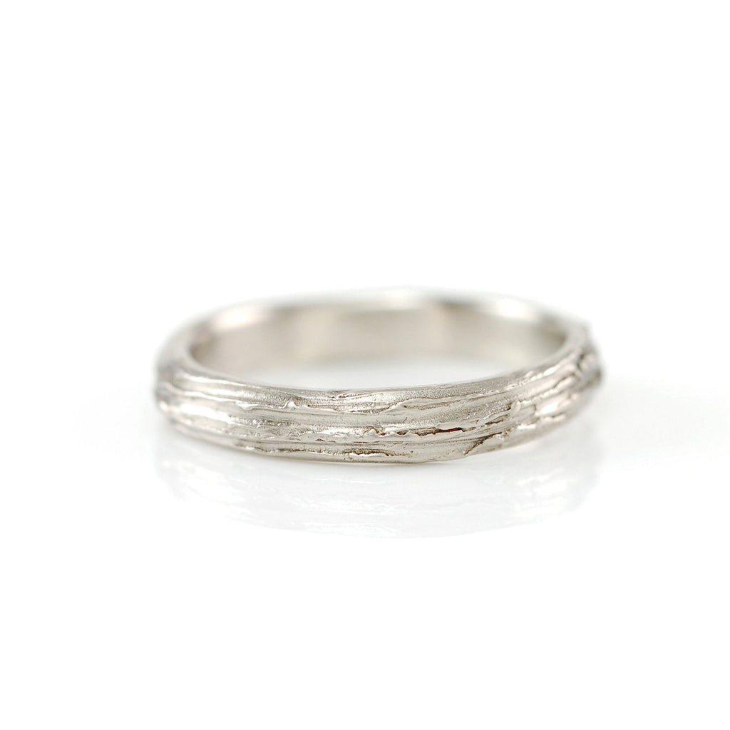 Tree Bark Ring in 14k Palladium White Gold - Size 6 - Ready to Ship - Beth Cyr Handmade Jewelry