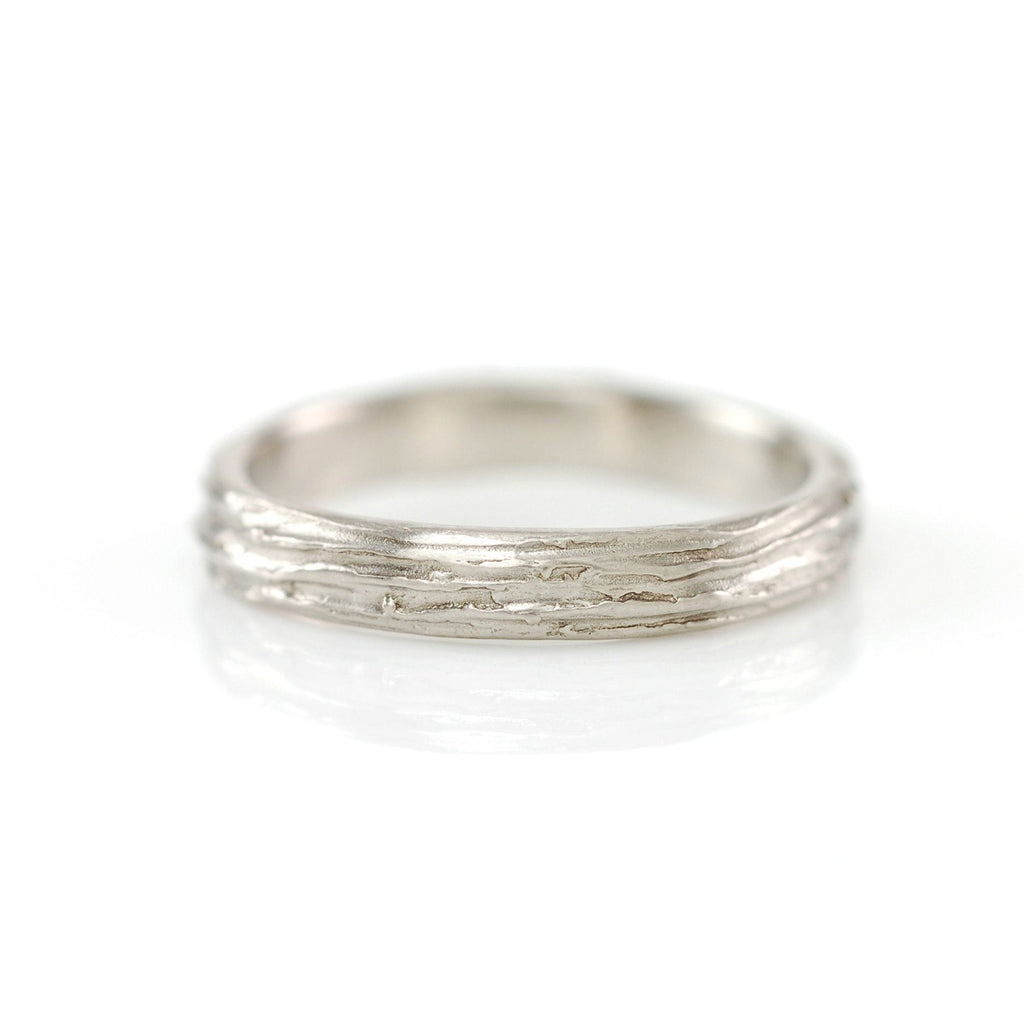 Tree Bark Ring in 14k Palladium White Gold - Size 6 - Ready to Ship - Beth Cyr Handmade Jewelry