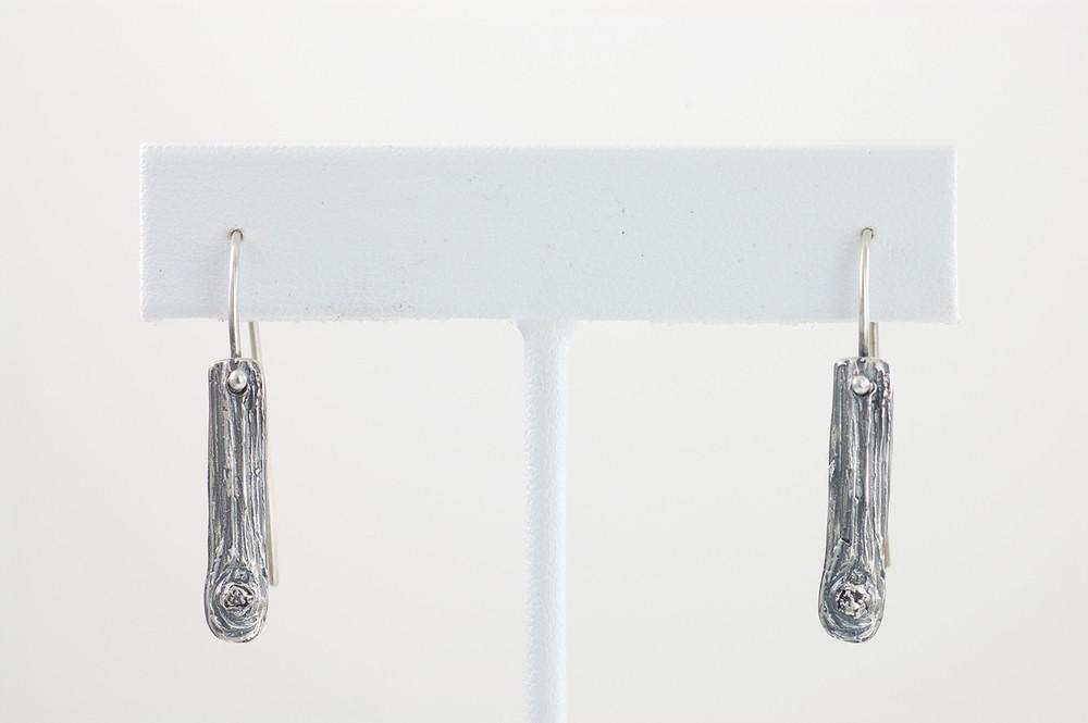 Tree Bark Earrings in Sterling Silver - Ready to Ship - Beth Cyr Handmade Jewelry