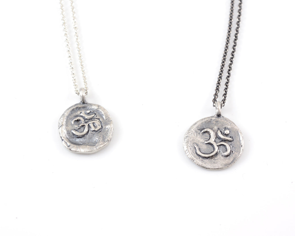 Sterling Silver Om Pendant - (small om design) - Ready to Ship - Beth Cyr Handmade Jewelry