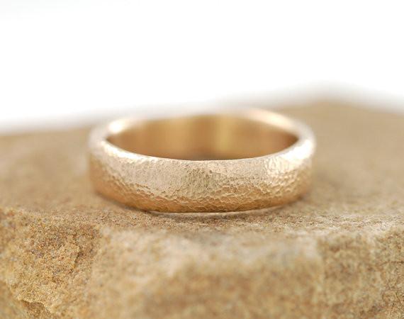 Sands of Time Wedding Rings in Yellow Gold - Made to order - Beth Cyr Handmade Jewelry