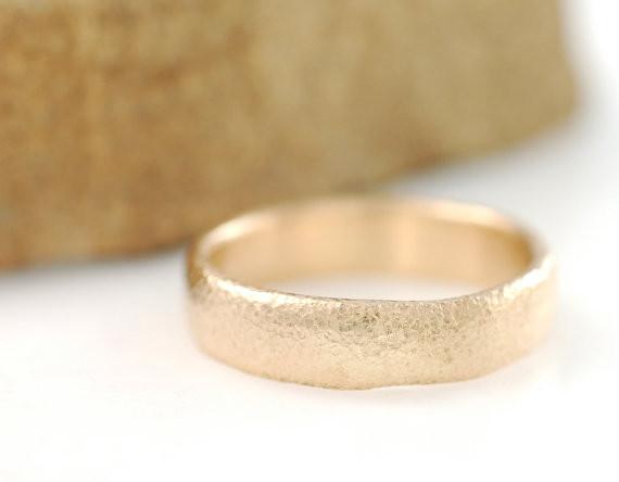 Sands of Time Wedding Rings in Yellow Gold - Made to order - Beth Cyr Handmade Jewelry