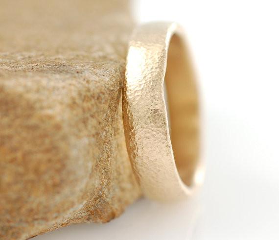 Sands of Time Wedding Rings in Yellow Gold - Made to order - Beth Cyr Handmade Jewelry